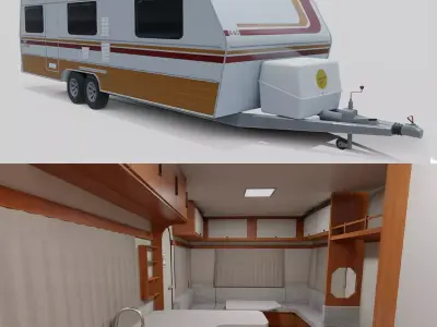 Karmann Ghia Kc - Interior Low-poly 3D model