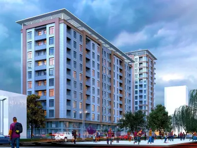 Living Building Low-poly 3D model