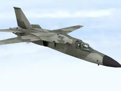 Fighter Jet Flying In Sky Plane V11 Low Poly 3D Model Low-poly 3D model