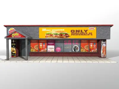 Restaurent 3d MOdel Low-poly 3D model