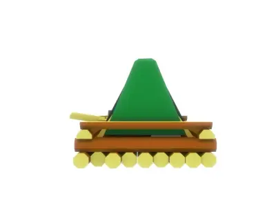 Low-Poly Water Raft Model Low-poly 3D model