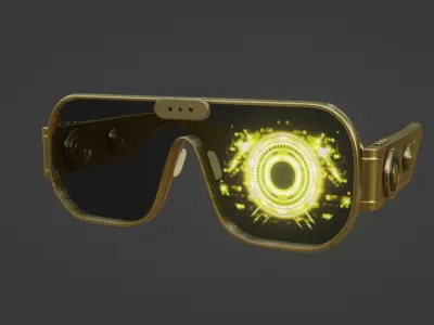 Sci-Fi AR Headset Low-poly 3D model
