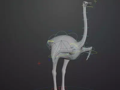 3D model of Ostrich including animation RIG 3D model