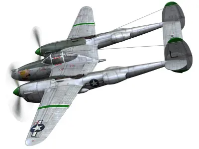 Lockheed P-38 Lightning - Glamour Puss II 3D model