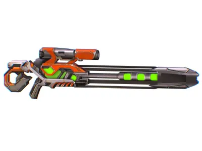 Sniper rifle of the future weapon barrel blaster laser arms Low-poly 3D model