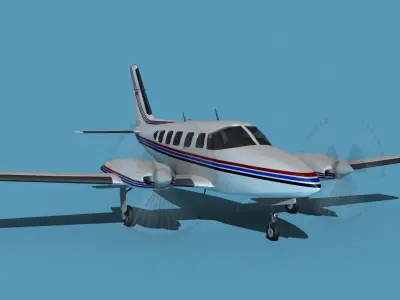Piper PA-31-350 Navajo Chieftain V06 3D model