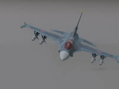 F2 Fighter Jet Low-poly 3D model