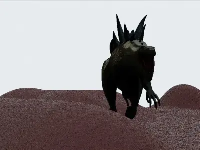 Zilla and sand rigged 3D model 3D model