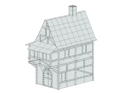 Medieval Building 05 Low Poly PBR Realistic Low-poly 3D model