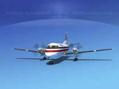 SAAB SF340 American Eagle 3D model