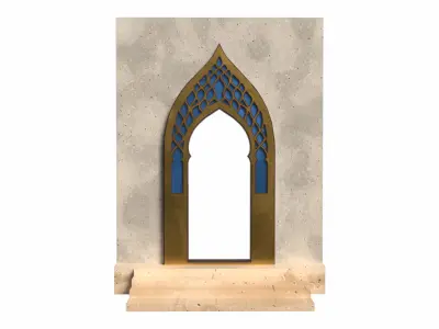Mughal Inspired Door and Archway Set Low-poly 3D model