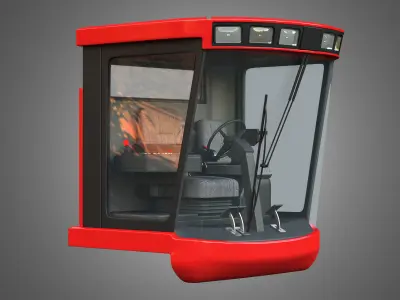 Driving Cabin - Case-1688 Combine Harvester 3D model