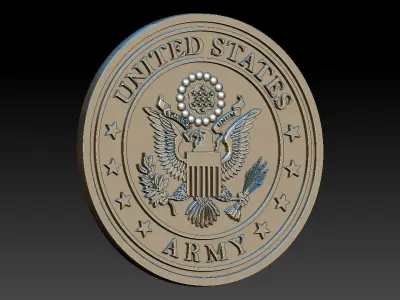 United States Army American Eagle 3D STL Model for CNC Router 3D model