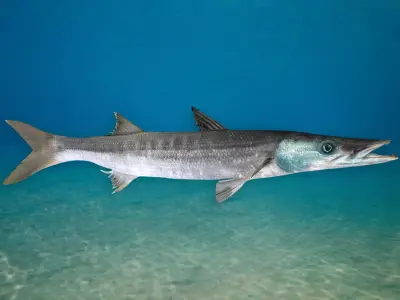 Realistic Barracuda Animated 3D model