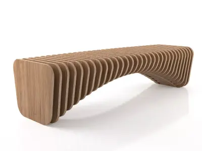 B1 curved bench Free 3D model