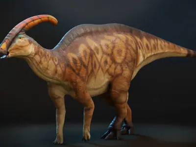 Parasaurolophus Low-poly RIG Low-poly 3D model