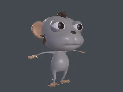 Monkey Cartoon Rigged model Low-poly 3D model