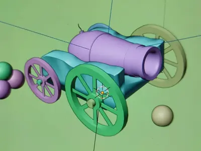 cannon Low-poly 3D model