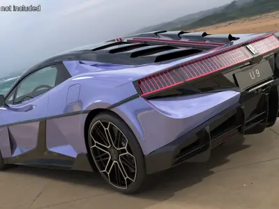 Supercar BYD Yangwang U9 Violet Color 3D model