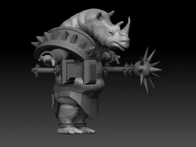 Cartoon Rhinoceros 3D model