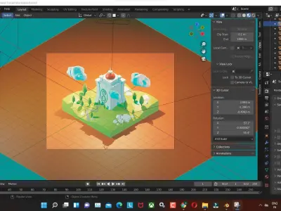 ducktales low poly model render in blender Low-poly 3D model