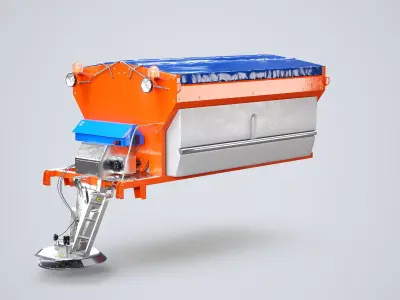 3D Road Salt Spreader Model - Winter Snow Removal Equipment for Trucks 3D model