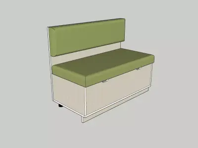 Sofa- bench with cushion 3D model