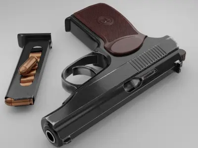 AAA Low-Poly Makarov Pistol PM 1963 Low-poly 3D model