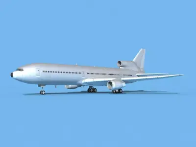 Lockheed L-1011 TriStar Bare Metal 3D model