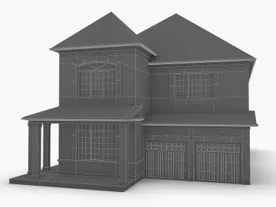 Cottage House 09  Low-poly 3D model