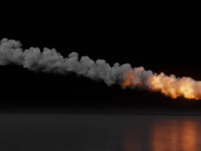 High Resolution Rocket Smoke Trail 3D model