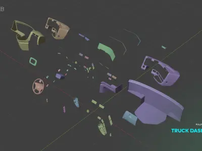 Truck Dashboard 3D model