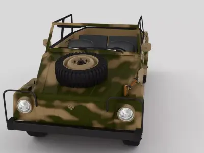 VW Type 181 with interior Army 3D model