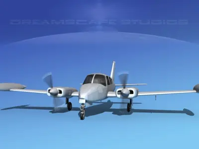 Cessna 320 Skyknight Bare Metal 3D model