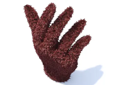 Hand Shaped Red Hedge 3D model