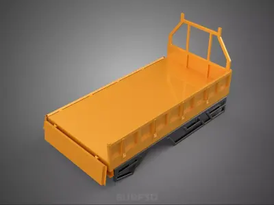 FLATDECK FLATBED DROP SIDE LOAD BED BODY DOOR GATE PICKUP TRUCK 3D model