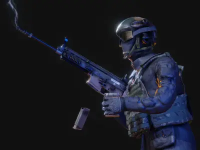 Private Military Contractor Free low-poly 3D model