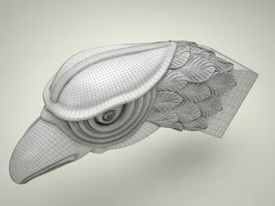 Eagle Falcon Head - HAWK Head - 3D STL For CNC 3D model