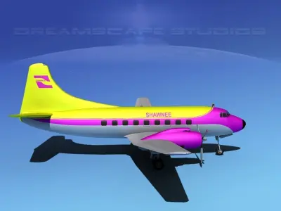 Martin 202 Shawnee Airlines 3D model