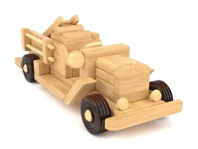 Wooden toy car 26 3D model