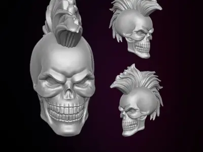 Skull Riot Head 3D printable File 3D print model
