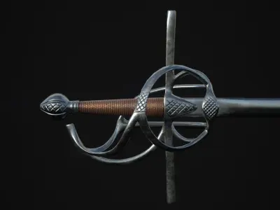 Rapier sword Low-poly 3D model