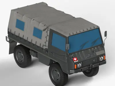 Pinzgauer 4x4 LODs Game Ready Rigged Low-poly 3D model