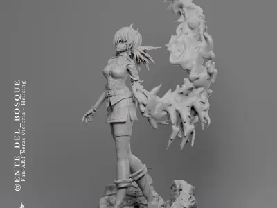 FREE- Anime figurine Victoria Hellsing - 3D STL printing Free 3D print model