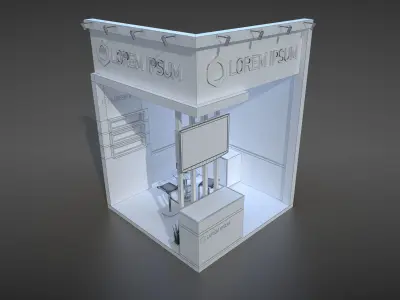 EXHIBITION STAND PACKAGE 04 3D Model Collection