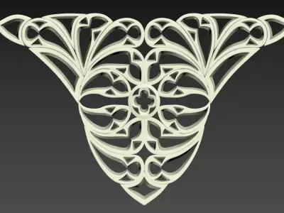 Seamless Gothic pattern  29 Low-poly 3D model