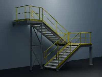 staircase 002 3D model 3D model