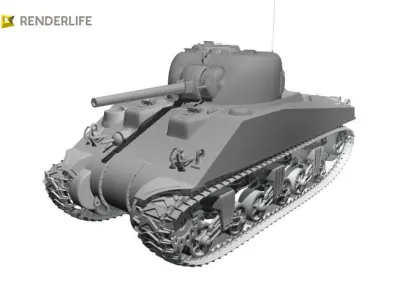 Sherman Tank V 3D model