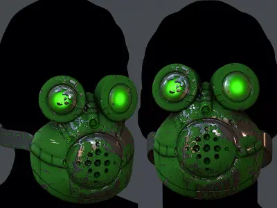 Gas mask helmet 3d model scifi Low-poly Low-poly 3D model