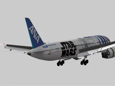 Boeing 787-9 ANA StarWars livery Low-poly 3D model